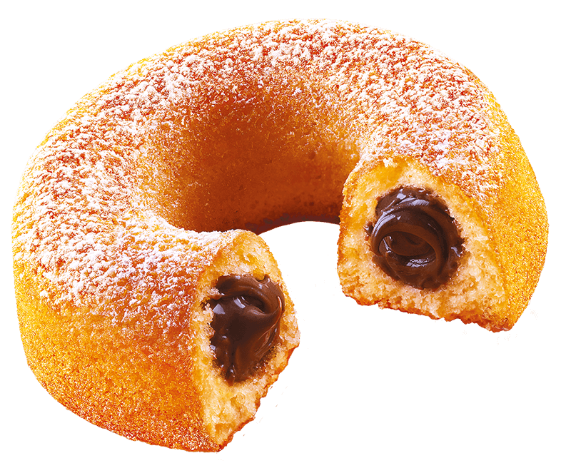 Ciambelle con crema al cioccolato